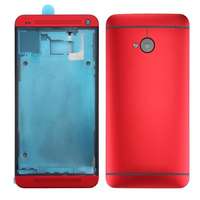 tel-szalk-018271 HTC One M7 801e teljes burkolat (előlap, hátlap) piros