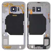  tel-szalk-018652 Samsung Galaxy S6 G920F hátlapi ház lemez kamera lencsével, oldaló gombok matt fekete