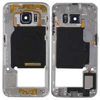  tel-szalk-018655 Samsung Galaxy S6 edge G925 hátlapi ház lemez kamera lencsével, oldaló gombok matt fekete