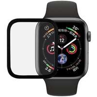  Temp-glass6312738 Apple Watch 4 40mm / 5 40mm fekete 3D-teljes (teljes felület ragasztó) lefedettséget biztosító Karcálló, ütésálló kijelzővédő üvegfólia, 9H tempered glass, törlőkendővel