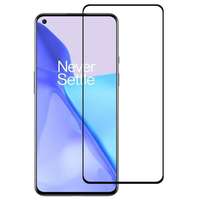  Temp-glass6312737983 OnePlus 9 teljes lefedettséget biztosító karcálló, ütésálló kijelzővédő üvegfólia kerettel, tempered glass, törlőkendővel