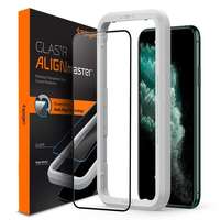 Spigen AGL00098 Apple iPhone 11 Pro Max Spigen GlastR Align Master edzett üveg képernyővédő fólia, felhelyezést segítő kerettel, Fekete