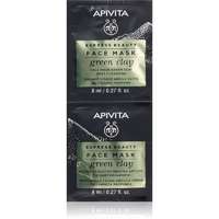 Apivita Apivita Express Beauty Green Clay tisztító és kisimító arcmaszk zöld agyaggal 2 x 8 ml
