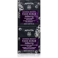 Apivita Apivita Express Beauty Bilberry intenzív tisztító peeling az élénk bőrért 2 x 8 ml