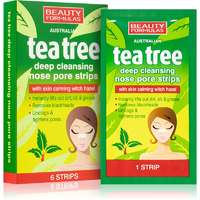 Beauty Formulas Beauty Formulas Tea Tree tisztító tapasz az orr eltömődött pórusaira 6 db