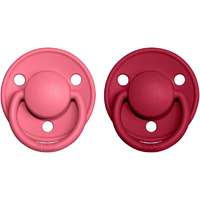 BIBS BIBS De Lux Natural Rubber Size 1: 0+ months cumi Coral / Ruby 2 db