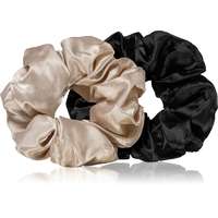 BrushArt BrushArt Hair Large satin scrunchie set hajgumik Cream & Black