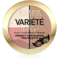 Eveline Cosmetics Eveline Cosmetics Variété Trio Púderes highlight és kontúr paletta 3 az 1-ben árnyalat 02 Medium 10 g