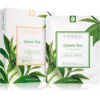 FOREO FOREO Farm to Face Sheet Mask Green Tea arcmaszk nyugtató hatással kombinált bőrre 3x20 g