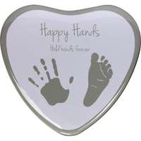 Happy Hands Happy Hands 2D Heart Silver/White baba kéz- és láblenyomat-készítő szett 3 x 15 x 16,5 cm 1 db