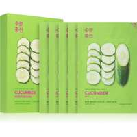 Holika Holika Holika Holika Pure Essence Cucumber arcmaszk nyugtató hatással Érzékeny, bőrpírra hajlamos bőrre 5x20 ml