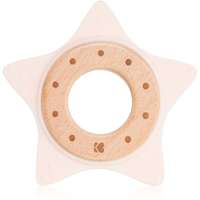 Kikkaboo Kikkaboo Silicone and Wood Teether Star rágóka Pink 1 db