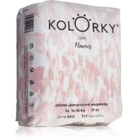 Kolorky Kolorky Day Flowers eldobható ÖKO pelenkák XL méret 12-16 Kg 17 db