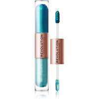 Makeup Revolution Makeup Revolution Double Up folyékony szemhéjfesték 2 az 1-ben árnyalat Tranquillity Blue 2x2,2 ml