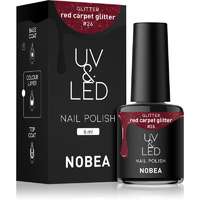NOBEA NOBEA UV & LED Nail Polish gél körömlakk UV / LED-es lámpákhoz fényes árnyalat Red carpet glitter #26 6 ml