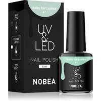 NOBEA NOBEA UV & LED Nail Polish gél körömlakk UV / LED-es lámpákhoz fényes árnyalat Baby turquoise #1 6 ml