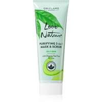 Oriflame Oriflame Love Nature Organic Tea Tree & Lime tisztító maszk és peeling zsíros bőrre 75 ml