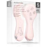 Suavinex Suavinex Tigers Brush-comb Set szett gyermekeknek születéstől kezdődően Pink 2 db