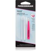 Tweezerman Tweezerman Mini Slant ferde végű szemöldökcsipesz mini utazó tokkal Neon Pink 1 db