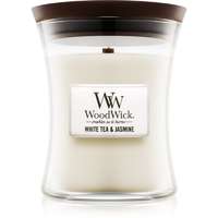 Woodwick Woodwick White Tea & Jasmine illatgyertya fa kanóccal 275 g