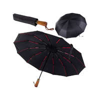 NapiKütyü Automatikus fekete összecsukható esernyő elegáns nagy méretben - uniszex - divatos - praktikus