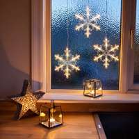 NapiKütyü Family LED dekoráció - hópehely - 16 x 19 cm - melegfehér - 3 x AA