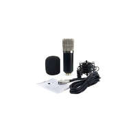 NapiKütyü Klasszikus kondenzátor mikrofon podcast-hez, kiegészítőkkel, ezüst színű védőráccsal