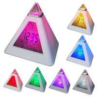 NapiKütyü Ébresztőóra, digitális óra, asztali óra (színváltós, piramis alakú)