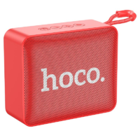 Hoco Bluetooth hordozható hangszóró, 5W, v5.2, TWS, Beépített FM rádió, TF kártyaolvasó, USB aljzat, 3.5mm, felakasztható, Hoco BS51 Gold Brick, piros (RS133915)