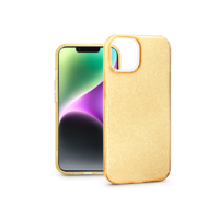 Haffner Apple iPhone 14 szilikon hátlap - Glitter - arany (TF-0215)