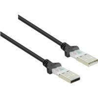 Renkforce USB 2.0 csatlakozókábel, 1x USB 2.0 dugó A - 1x USB 2.0 dugó A, 1,8 m, fekete, aranyozott, renkforce (RF-4463037)