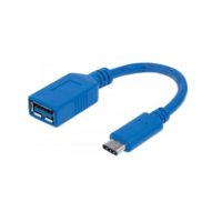 Manhattan Manhattan USB 3.0 Type-A - USB 3.1 Type-C (USB-C) F/M 15cm kábel kék (353540) (353540)