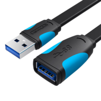 Vention Vention USB 3.0 lapos hosszabító kábel 1m fekete (VAS-A13-B100) (VAS-A13-B100)