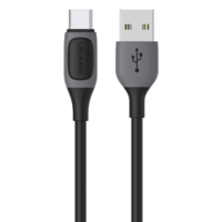 USAMS Usams Jelly Series USB-A apa - USB-C apa 2.0 Adat és töltőkábel - Fekete (1m) (SJ596USB01)