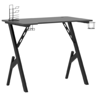 vidaXL fekete Y-lábú gamer asztal 90 x 60 x 75 cm (325404)
