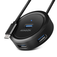 Axagon Axagon HUE-P1C SuperSpeed 4xUSB-A portos, USB-C csatlakozós hub (HUE-P1C)