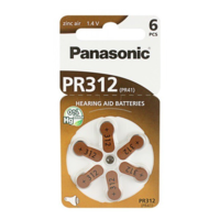 Panasonic PANASONIC gombelem (PR312L/6LB, 1.4V, cink-levegő) 6db / csomag (PR312-6LB) (PR312-6LB)