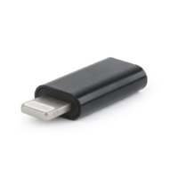 Gembird Gembird Lightning -> USB Type-C M/F adapter fekete (A-USB-CF8PM-01) (A-USB-CF8PM-01)