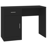 vidaXL fekete faanyag fiókos/rekeszes íróasztal 100x40x73 cm (342653)