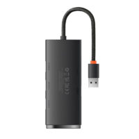 Baseus Baseus Lite Series 4 az 1-ben USB - 4x USB 3.0 hub 25 cm fekete (WKQX030001) (WKQX030001)