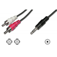 Digitus DIGITUS Audio adapter cable - 3.5 mm stereo plug/2x RCA plug - 1.5 m (AK-510300-015-S)
