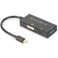 Digitus DIGITUS DisplayPortkonverterkabel mDP->HDMI+DVI+VGA 0.2m (AK-340419-002-S)