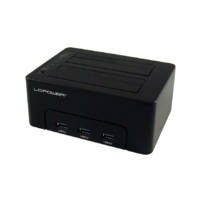 LC-POWER LC-Power Dockingstation USB 3.0 2-Bay 2,5"/3,5"HDD/SSD+3xHub (LC-DOCK-U3-HUB)