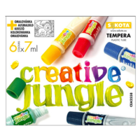 Sakota Sakota Creative Jungle: 6 darabos tubusos tempera készlet kifestővel - 6 x 7 ml (CEA2558) (CEA2558)