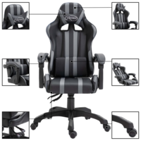 vidaXL szürke műbőr gamer szék (20212)