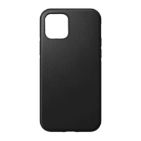 BLAUTEL 4-OK műanyag telefonvédő (valódi bőr hátlap, mikrofiber plüss karcolásmentesítő belső, prémium) FEKETE [Apple iPhone 12 mini] (SE12MB)