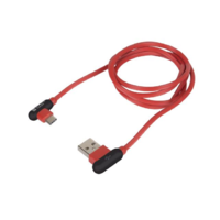 Natec Natec NKA-1201 Extreme Media USB-A apa 90° - USB-C apa 90° Adat- és töltőkábel 1m - Piros (NKA-1201)