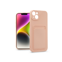 Haffner Apple iPhone 14 szilikon hátlap kártyatartóval - Card Case - pink (PT-6744)