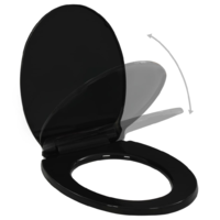vidaXL fekete gyorsan szerelhető WC-ülőke lassan csukódó fedéllel (145021)