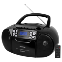 Sencor Sencor SPT 3907 B hordozható Boombox FM rádió CD/BT/MP3/USB/AUX fekete (SPT 3907 B)